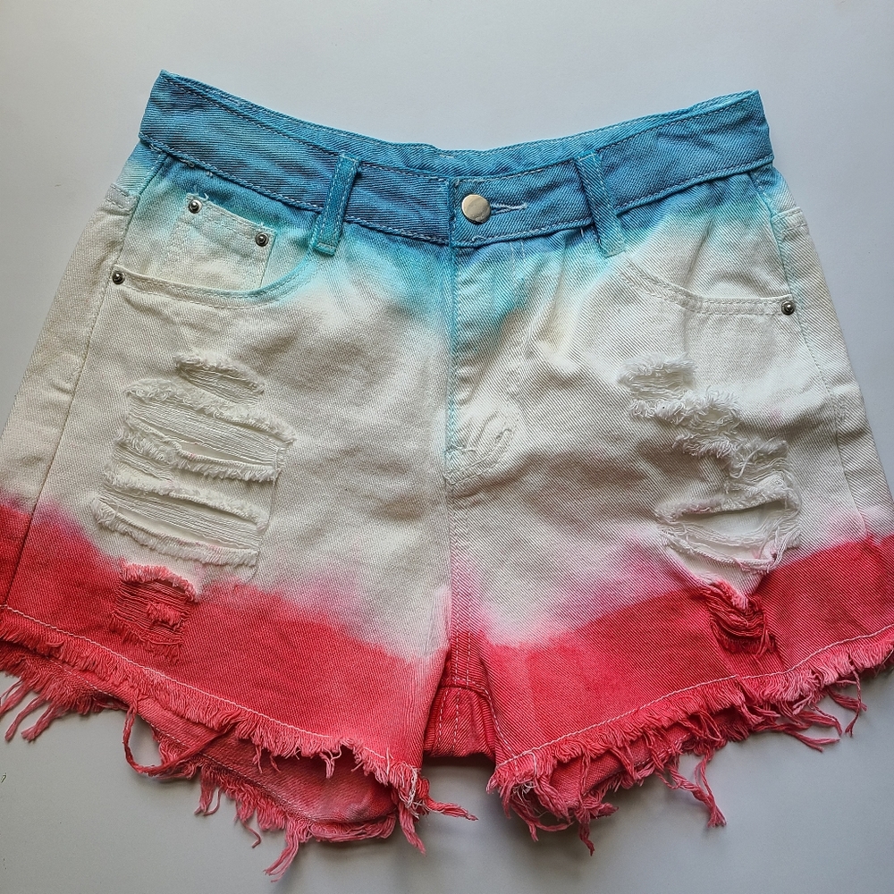 Red, White, and Blue Jean Shorts